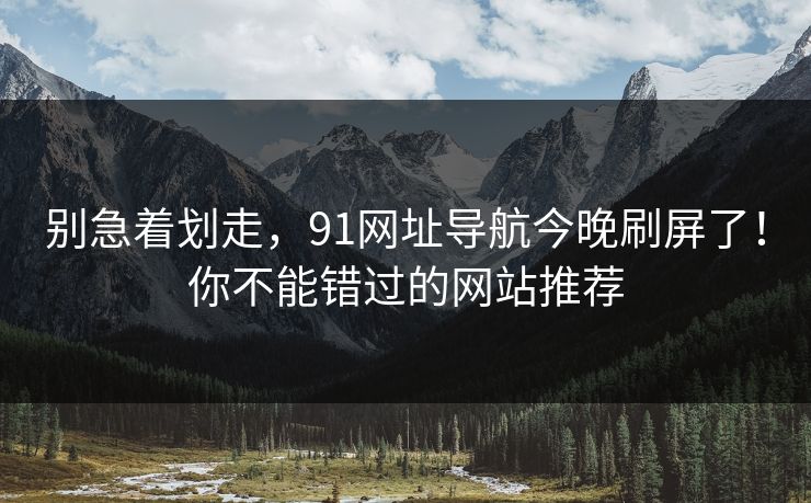 别急着划走，91网址导航今晚刷屏了！你不能错过的网站推荐
