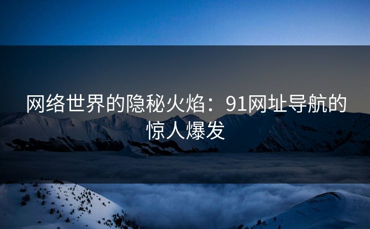 网络世界的隐秘火焰：91网址导航的惊人爆发