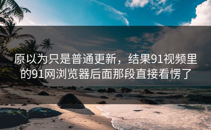 原以为只是普通更新，结果91视频里的91网浏览器后面那段直接看愣了