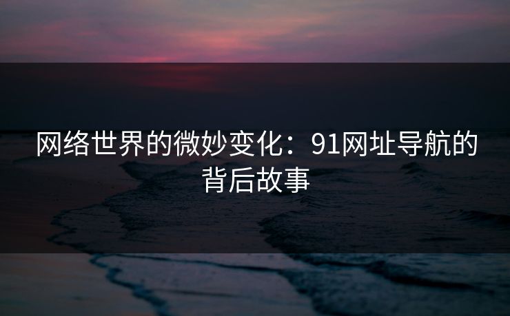 网络世界的微妙变化：91网址导航的背后故事