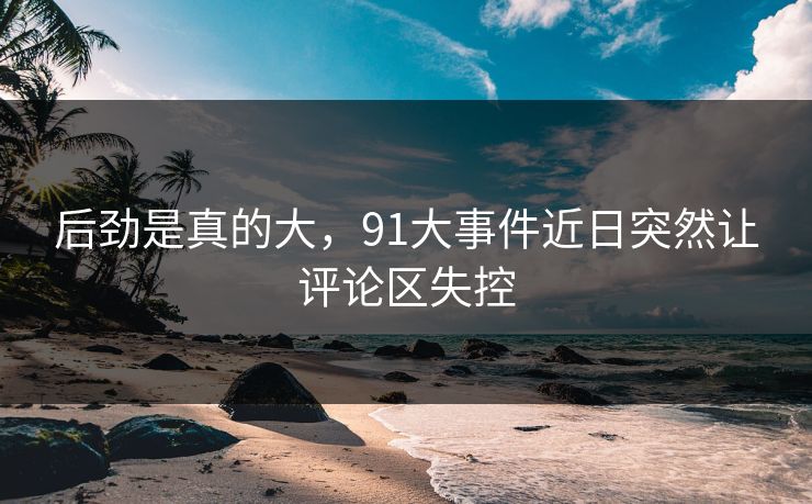 后劲是真的大，91大事件近日突然让评论区失控